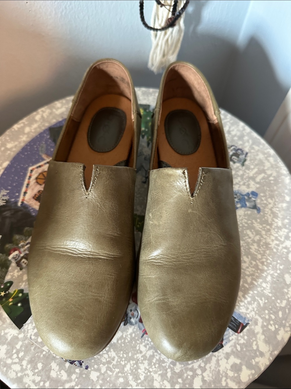 boc Olive-Tone Slip-On Loafers for Women